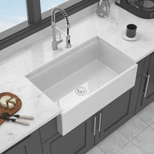 Load image into Gallery viewer, Porcelain Ceramic Farmhouse Sink Workstation With Reversible Apron Design - Single Bowl