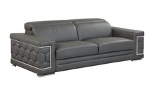 Load image into Gallery viewer, Sofa Italian Leather With Silver Legs - Gray