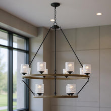 Load image into Gallery viewer, Candle Style Twelve Light Metal Dimmable Chandelier With Shades - Black