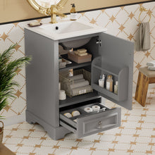 Load image into Gallery viewer, Bathroom Vanity With Sink, Soft Close Door, Adjustable U-Shaped Shelf