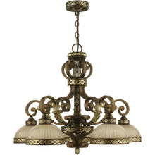 Load image into Gallery viewer, 23" Five Light Metal Dimmable Chandelier With Shades - Bronze