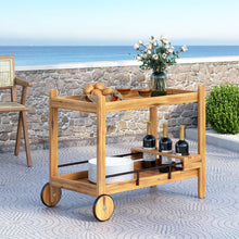 Load image into Gallery viewer, Bar Cart With Wine Bottle Holders, - Black