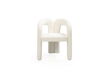 Load image into Gallery viewer, Boucle Partially Open Back Dining Arm Chair - White