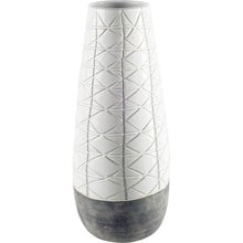 Load image into Gallery viewer, Abstract Cylinder Table Vase (397547) - Gray / White