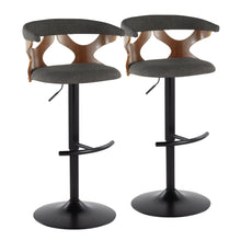 Load image into Gallery viewer, Gardenia - Contemporary Adjustable Barstool, Swivel With Rounded T Footrest (Set of 2)