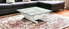 Load image into Gallery viewer, Glass And Stainless Steel Square Coffee Table With Shelf - Clear And Silver