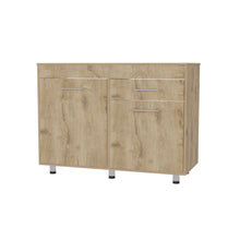 Load image into Gallery viewer, Console Accent Cabinet With Three Shelves And One Drawer - Natural