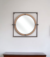 Load image into Gallery viewer, 22" Square Steel Framed Accent Mirror - Gray