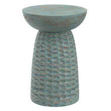 Load image into Gallery viewer, 18" Wood Round End Table - Teal Blue
