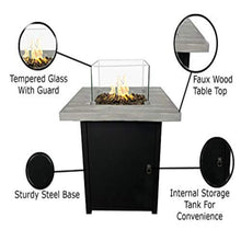 Load image into Gallery viewer, Reinforced Propane Fire Pit Table - Black / Gray