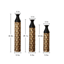 Load image into Gallery viewer, Floor Metal Vases (Set of 3) Gorgeous Home Decoration Large Glazed Metal Vases - Black / Gold