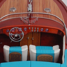 Load image into Gallery viewer, Hand Painted Model Boat - Dark Red / Light Blue