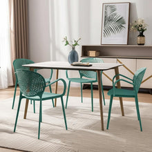 Load image into Gallery viewer, Heavy Duty Plastic Dining Arm Chairs (Set of 4) - Blue