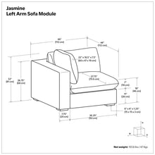 Load image into Gallery viewer, Jasmine - Left Arm Sofa Module - Gray