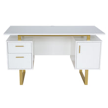Load image into Gallery viewer, Computer Desk With Two Drawers - White / White