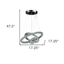 Load image into Gallery viewer, 47" Metal And Crystals LED Dimmable Chandelier - Silver