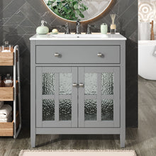 Load image into Gallery viewer, Bathroom Vanity With Ceramic Sink, Adjustable Shelf & Tip Out Tray