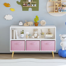 Load image into Gallery viewer, Bookcase With Collapsible Drawers, Book Display Organizer