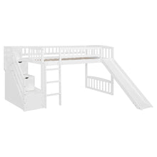 Load image into Gallery viewer, Loft Stairway Bed With 2 Drawers, Convertible Ladder And Slide