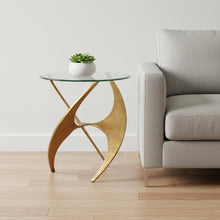 Load image into Gallery viewer, 23" Aluminum Pedestal End Table - Gold