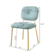 Load image into Gallery viewer, Modern Dining Chairs (Set of 2) Upholstered Accent Chairs With Metal Legs Space Saving Contemporary Seating - Green