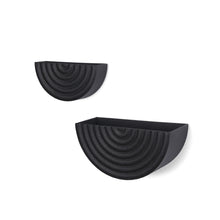 Load image into Gallery viewer, Geometric Half Moon Wall Planters (Set of 2) - Black