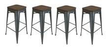 Load image into Gallery viewer, Steel Backless Bar Height Bar Chairs (Set of 4) - Brown And Gunmetal