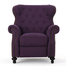 Load image into Gallery viewer, Accented Push Back Recliner Chair With Rolled Arms, Enjoy Cocooning Comfort