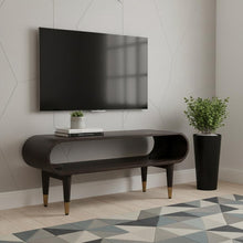 Load image into Gallery viewer, Solid Wood Enclosed Open Storage TV Stand (719188) - Brown