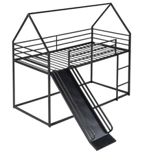 Load image into Gallery viewer, Twin Over Twin House Bunk Bed With Ladder And Slide