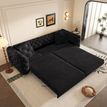 Load image into Gallery viewer, 3 In 1 Convertible Sleeper, Deep Seat Pull Out Sofa Bed, Button Tufted