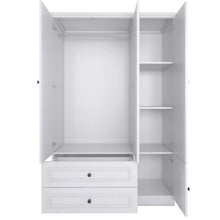 Load image into Gallery viewer, 71" Mirro Four Door Two Drawer Combo Dresser - White