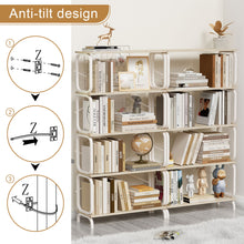 Load image into Gallery viewer, 5 Tier Industrial Bookshelf, Tall Bookcase With Open Design, Vintage Storage Organizer