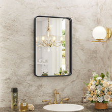 Load image into Gallery viewer, 30" Metal Floating Framed Bathroom Vanity Mirror - Black