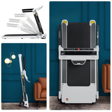 Load image into Gallery viewer, Portable Compact Treadmill, Electric Motorized 3.5Hp, 14Km / H, Medium Running Machine Motorised Gym 330Lbs, Foldable For Home Gym Fitness Workout Jogging Walking, Bluetooth Speaker App Fitime - White