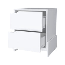 Load image into Gallery viewer, 20" Wood Two Drawer Nightstand - White