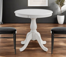 Load image into Gallery viewer, 30" Rounded Solid Manufactured Wood Pedestal Base Dining Table - White