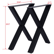 Load image into Gallery viewer, X Table Legs 28X 24", Wide Metal Table Legs, Heavy Duty Steel Desk Legs Table Leg Dining Table Legs Coffee Desk Leg (Set of 2) - Black