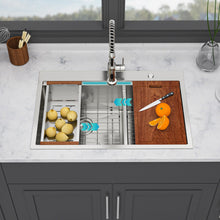 Load image into Gallery viewer, Topmount, Drop In Double Bowl Kitchen Sink