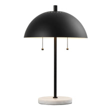 Load image into Gallery viewer, Round Table Lamp LED With Globe Shade - Black