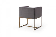 Load image into Gallery viewer, Dining Chair - Dark Gray / Antique Brass