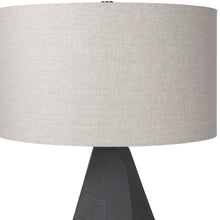 Load image into Gallery viewer, 30" Ceramic Round Bedside Lamp With Beige Drum Shade - Black