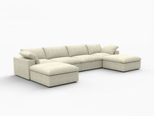 Load image into Gallery viewer, Blend Modular U Shaped Six Piece Sofa Chaise Sectional - Khaki