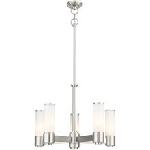 Load image into Gallery viewer, 20" Five Light Dimmable Chandelier With Shades - Nickel
