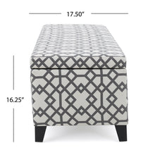 Load image into Gallery viewer, Quotient - Upholstered Storage Ottoman With Tapered Block Feet - Gray / White