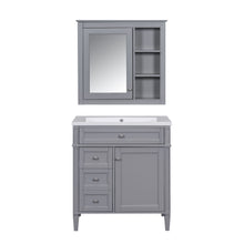 Load image into Gallery viewer, Bathroom Vanity With Medicine Cabinet, Royal Mirror Cabinet, Modern Bathroom Storage Cabinet With 2 Soft Closing Doors And 4 Drawers