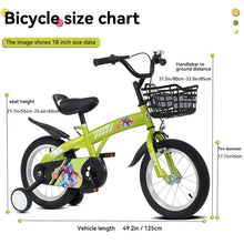 Load image into Gallery viewer, Fkznpj - 18" Sporty Kids Bike With Training Wheels And Stand Adjustable Saddle Suitable For Boys And Girls Aged 5 - 10 Years Tall Height 39 - 49" Available In A Variety Of Colors