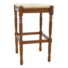 Load image into Gallery viewer, Backless Bar Height Chair With Footrest 29" - Natural And Brown