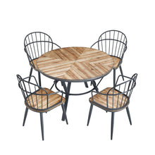 Load image into Gallery viewer, Contemporary Indoor Dining Set With Metal Legs, Birch, And Metal - Black / Natural