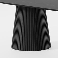 Load image into Gallery viewer, Double Pedestal Base Oval Wood Dining Table - Black